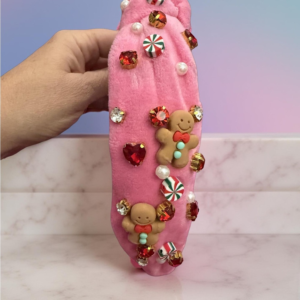 Pink Gingerbread Christmas headband NEW